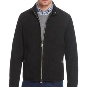 Michael Kors Blk Patch Moto Jacket L Goat Skin